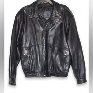 Outdoor Exchange men Leather Jacket Black Coat Sz 2xl